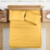 100% Organic Cotton Rich Heavy 1500-TC Percale Weave 4-PCs Sheet Set Fits Mattress 15-18'' Fully Elastic Deep Pocket (Grand King Size) (Solid, Gold) view 2