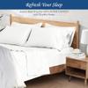 100% Organic Cotton Rich Heavy 1500-TC Percale Weave 4-PCs Sheet Set Fits Mattress 15-18'' Fully Elastic Deep Pocket (Grand King Size) (Stripe, White) view 3
