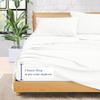 100% Organic Cotton Rich Heavy 1500-TC Percale Weave 4-PCs Sheet Set Fits Mattress 15-18'' Fully Elastic Deep Pocket (Grand King Size) (Stripe, White) view 4