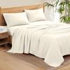 100% Organic Cotton Rich Heavy 1500-TC Percale Weave 4-PCs Sheet Set Fits Mattress 15-18'' Fully Elastic Deep Pocket (Grand King Size) (Solid, Ivory) view 1