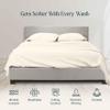 100% Organic Cotton Rich Heavy 1500-TC Percale Weave 4-PCs Sheet Set Fits Mattress 15-18'' Fully Elastic Deep Pocket (Grand King Size) (Solid, Ivory) view 3