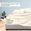 100% Organic Cotton Rich Heavy 1500-TC Percale Weave 4-PCs Sheet Set Fits Mattress 15-18'' Fully Elastic Deep Pocket (Grand King Size) (Solid, Ivory) view 4