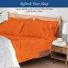 100% Organic Cotton Rich Heavy 1500-TC Percale Weave 4-PCs Sheet Set Fits Mattress 15-18'' Fully Elastic Deep Pocket (Grand King Size) (Stripe, Orange) view 2