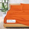 100% Organic Cotton Rich Heavy 1500-TC Percale Weave 4-PCs Sheet Set Fits Mattress 15-18'' Fully Elastic Deep Pocket (Grand King Size) (Stripe, Orange) view 3