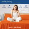 100% Organic Cotton Rich Heavy 1500-TC Percale Weave 4-PCs Sheet Set Fits Mattress 15-18'' Fully Elastic Deep Pocket (Grand King Size) (Stripe, Orange) view 4