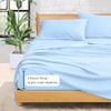 100% Organic Cotton Rich Heavy 1500-TC Percale Weave 4-PCs Sheet Set Fits Mattress 15-18'' Fully Elastic Deep Pocket (Emperor Size) (Stripe, Light Blue) view 4