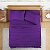 100% Organic Cotton Rich Heavy 1500-TC Percale Weave 4-PCs Sheet Set Fits Mattress 15-18'' Fully Elastic Deep Pocket (Grand King Size) (Solid, Purple) view 2