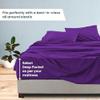 100% Organic Cotton Rich Heavy 1500-TC Percale Weave 4-PCs Sheet Set Fits Mattress 15-18'' Fully Elastic Deep Pocket (Grand King Size) (Solid, Purple) view 4