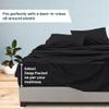 100% Organic Cotton Rich Heavy 1500-TC Percale Weave 4-PCs Sheet Set Fits Mattress 15-18'' Fully Elastic Deep Pocket (Grand King Size) (Solid, Black) view 4