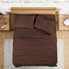 100% Organic Cotton Rich Heavy 1500-TC Percale Weave 4-PCs Sheet Set Fits Mattress 15-18'' Fully Elastic Deep Pocket (Grand King Size) (Solid, Chocolate) view 2