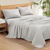 100% Organic Cotton Rich Heavy 1500-TC Percale Weave 4-PCs Sheet Set Fits Mattress 15-18'' Fully Elastic Deep Pocket (Grand King Size) (Solid, Silver Grey) view 1