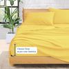 100% Organic Cotton Rich Heavy 1500-TC Percale Weave 6-PCs Sheet Set (1 Fitted, 1 Flat, 4 Pillowcase) Fits Mattress 16-20'' Fully Elastic Deep Pocket (Queen Size) (Stripe, Gold) view 4