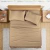 100% Organic Cotton Rich Heavy 1500-TC Percale Weave 4-PCs Sheet Set Fits Mattress 15-18'' Fully Elastic Deep Pocket (Grand King Size) (Solid, Taupe) view 2