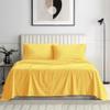 100% Organic Cotton Rich Heavy 1500-TC Percale Weave 4-PCs Sheet Set Fits Mattress 15-18'' Fully Elastic Deep Pocket (Emperor Size) (Stripe, Gold) view 2