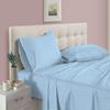 100% Organic Cotton Rich Heavy 1500-TC Percale Weave 4-PCs Sheet Set Fits Mattress 15-18'' Fully Elastic Deep Pocket (Grand King Size) (Stripe, Light Blue) view 1
