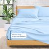 100% Organic Cotton Rich Heavy 1500-TC Percale Weave 4-PCs Sheet Set Fits Mattress 15-18'' Fully Elastic Deep Pocket (Grand King Size) (Stripe, Light Blue) view 4