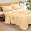 100% Organic Cotton Rich Heavy 1500-TC Percale Weave 4-PCs Sheet Set Fits Mattress 15-18'' Fully Elastic Deep Pocket (Grand King Size) (Solid, Beige) view 1
