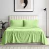 100% Organic Cotton Rich Heavy 1500-TC Percale Weave 4-PCs Sheet Set Fits Mattress 16-20'' Fully Elastic Deep Pocket (Grand King Size) (Stripe, Sage Green) view 2