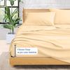 100% Organic Cotton Rich Heavy 1500-TC Percale Weave 4-PCs Sheet Set Fits Mattress 15-18'' Fully Elastic Deep Pocket (Grand King Size) (Stripe, Beige) view 4