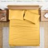 100% Organic Cotton Rich Heavy 1500-TC Percale Weave 4-PCs Sheet Set Fits Mattress 15-18'' Fully Elastic Deep Pocket (Emperor Size) (Solid, Gold) view 2