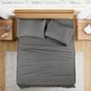 100% Organic Cotton Rich Heavy 1500-TC Percale Weave 4-PCs Sheet Set Fits Mattress 15-18'' Fully Elastic Deep Pocket (Grand King Size) (Solid, Grey) view 2