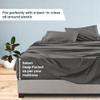 100% Organic Cotton Rich Heavy 1500-TC Percale Weave 4-PCs Sheet Set Fits Mattress 15-18'' Fully Elastic Deep Pocket (Grand King Size) (Solid, Grey) view 4