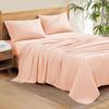 100% Organic Cotton Rich Heavy 1500-TC Percale Weave 4-PCs Sheet Set Fits Mattress 15-18'' Fully Elastic Deep Pocket (Emperor Size) (Solid, Peach) view 1
