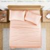 100% Organic Cotton Rich Heavy 1500-TC Percale Weave 4-PCs Sheet Set Fits Mattress 15-18'' Fully Elastic Deep Pocket (Emperor Size) (Solid, Peach) view 2