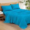 100% Organic Cotton Rich Heavy 1500-TC Percale Weave 4-PCs Sheet Set Fits Mattress 15-18'' Fully Elastic Deep Pocket (Grand King Size) (Solid, Turquoise) view 1