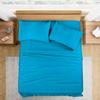 100% Organic Cotton Rich Heavy 1500-TC Percale Weave 4-PCs Sheet Set Fits Mattress 15-18'' Fully Elastic Deep Pocket (Grand King Size) (Solid, Turquoise) view 2