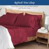 100% Organic Cotton Rich Heavy 1500-TC Percale Weave 4-PCs Sheet Set Fits Mattress 15-18'' Fully Elastic Deep Pocket (Emperor Size) (Stripe, Burgundy) view 3