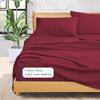 100% Organic Cotton Rich Heavy 1500-TC Percale Weave 4-PCs Sheet Set Fits Mattress 15-18'' Fully Elastic Deep Pocket (Emperor Size) (Stripe, Burgundy) view 4
