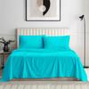 100% Organic Cotton Rich Heavy 1500-TC Percale Weave 4-PCs Sheet Set Fits Mattress 15-18'' Fully Elastic Deep Pocket (Emperor Size) (Stripe, Turquoise) view 2