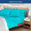 100% Organic Cotton Rich Heavy 1500-TC Percale Weave 4-PCs Sheet Set Fits Mattress 15-18'' Fully Elastic Deep Pocket (Emperor Size) (Stripe, Turquoise) view 3