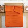 100% Organic Cotton Rich Heavy 1500-TC Percale Weave 4-PCs Sheet Set Fits Mattress 16-20'' Fully Elastic Deep Pocket (Grand King Size) (Solid, Orange) view 2
