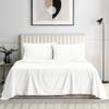 100% Organic Cotton Rich Heavy 1500-TC Percale Weave 4-PCs Sheet Set Fits Mattress 15-18'' Fully Elastic Deep Pocket (Emperor Size) (Stripe, White) view 2