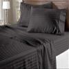 100% Organic Cotton Rich Heavy 1500-TC Percale Weave 4-PCs Sheet Set Fits Mattress 15-18'' Fully Elastic Deep Pocket (Grand King Size) (Stripe, Grey) view 1