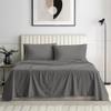 100% Organic Cotton Rich Heavy 1500-TC Percale Weave 4-PCs Sheet Set Fits Mattress 15-18'' Fully Elastic Deep Pocket (Grand King Size) (Stripe, Grey) view 2