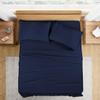100% Organic Cotton Rich Heavy 1500-TC Percale Weave 4-PCs Sheet Set Fits Mattress 15-18'' Fully Elastic Deep Pocket (Grand King Size) (Solid, Navy Blue) view 2