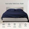 100% Organic Cotton Rich Heavy 1500-TC Percale Weave 4-PCs Sheet Set Fits Mattress 15-18'' Fully Elastic Deep Pocket (Grand King Size) (Solid, Navy Blue) view 3