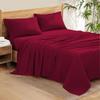 100% Organic Cotton Rich Heavy 1500-TC Percale Weave 4-PCs Sheet Set Fits Mattress 15-18'' Fully Elastic Deep Pocket (Emperor Size) (Solid, Burgundy) view 1