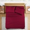 100% Organic Cotton Rich Heavy 1500-TC Percale Weave 4-PCs Sheet Set Fits Mattress 15-18'' Fully Elastic Deep Pocket (Emperor Size) (Solid, Burgundy) view 2