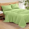 100% Organic Cotton Rich Heavy 1500-TC Percale Weave 4-PCs Sheet Set Fits Mattress 15-18'' Fully Elastic Deep Pocket (Grand King Size) (Solid, Sage Green) view 1