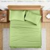 100% Organic Cotton Rich Heavy 1500-TC Percale Weave 4-PCs Sheet Set Fits Mattress 15-18'' Fully Elastic Deep Pocket (Grand King Size) (Solid, Sage Green) view 2