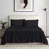 100% Organic Cotton Rich Heavy 1500-TC Percale Weave 4-PCs Sheet Set Fits Mattress 15-18'' Fully Elastic Deep Pocket (Grand King Size) (Stripe, Black) view 2