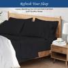 100% Organic Cotton Rich Heavy 1500-TC Percale Weave 4-PCs Sheet Set Fits Mattress 15-18'' Fully Elastic Deep Pocket (Grand King Size) (Stripe, Black) view 3