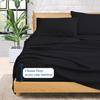 100% Organic Cotton Rich Heavy 1500-TC Percale Weave 4-PCs Sheet Set Fits Mattress 15-18'' Fully Elastic Deep Pocket (Grand King Size) (Stripe, Black) view 4