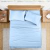 100% Organic Cotton Rich Heavy 1500-TC Percale Weave 4-PCs Sheet Set Fits Mattress 15-18'' Fully Elastic Deep Pocket (Grand King Size) (Solid, Light Blue) view 2
