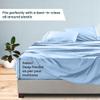 100% Organic Cotton Rich Heavy 1500-TC Percale Weave 4-PCs Sheet Set Fits Mattress 15-18'' Fully Elastic Deep Pocket (Grand King Size) (Solid, Light Blue) view 4