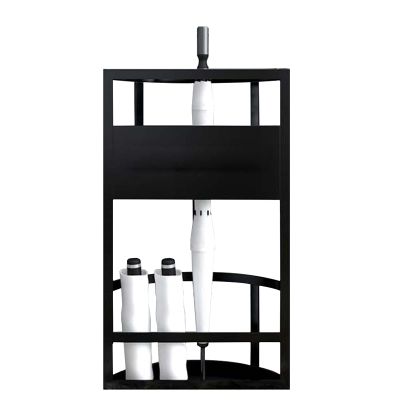 Umbrella Racks Iron Umbrella Stand Holder, Space-Saving Corner Umbrella Basket, Household and Commercial Cane Cue Umbrella Storage Bucket (Color : Black, Size : 38x60cm)
